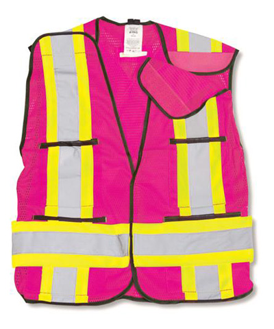 Pink 100% Polyester Soft Mesh Safety Vest