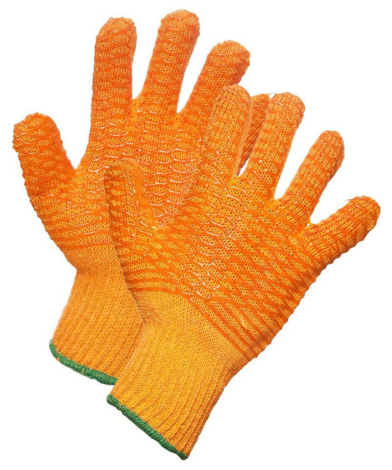 Poly/Cotton, Clear PVC Criss-Cross Grip Glove